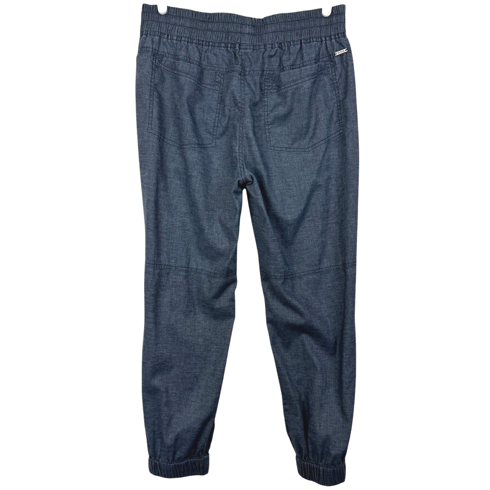 Prana Women's Jogger Pants Medium Blue Hemp Blend Elastic Waist Pockets Casual - Picture 3 of 8